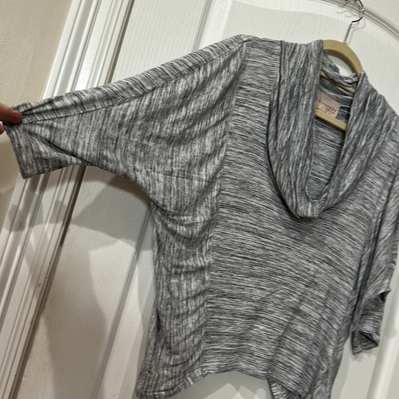 Philosophy size small, gray and white cowlneck short sleeve batwing top - Picture 5 of 5